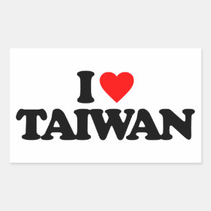 JAG ÄLSKAR TAIWAN REKTANGULÄRT KLISTERMÄRKE