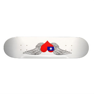 Jag älskar Taiwan - vingar Skateboard Bräda 19,5 Cm