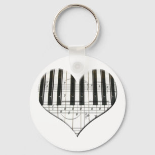 Jag älskar tangentbord för piano- eller nyckelring