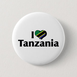 Jag älskar Tanzania flagga Knapp