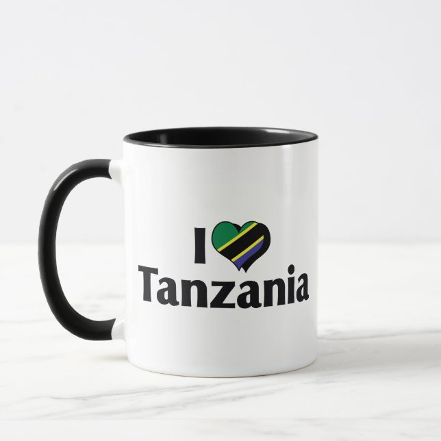 Jag älskar Tanzania Flagga Mugg (Vänster)