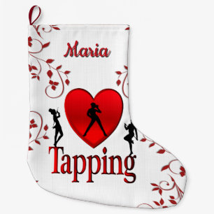 Jag älskar Tap Dance Personal Stor Julstrumpa