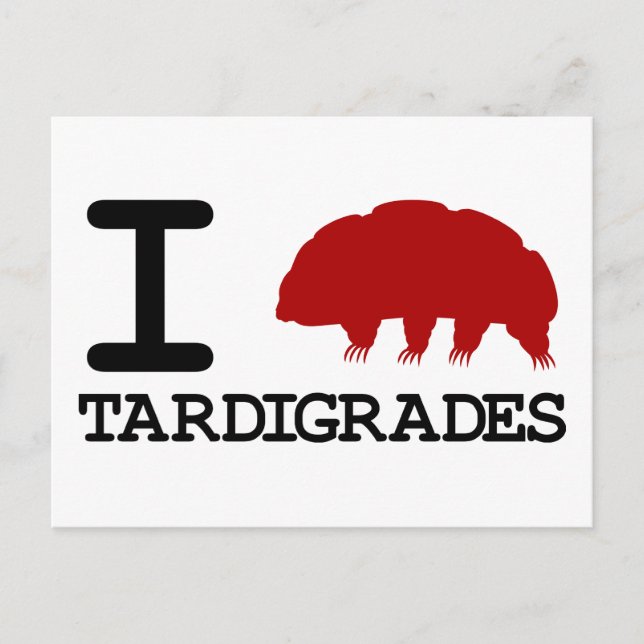 Jag älskar Tardigrader Vykort (Framsida)