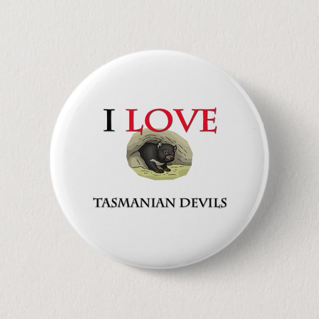 Jag älskar Tasmanian djävular Knapp (Framsida)