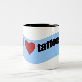 jag älskar tatttoosbandlook Två-Tonad mugg