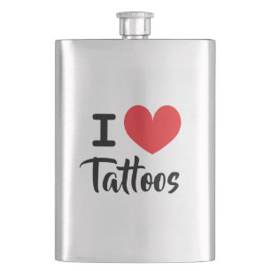 Jag älskar tatueringar drickflaska för tatueringsä fickplunta