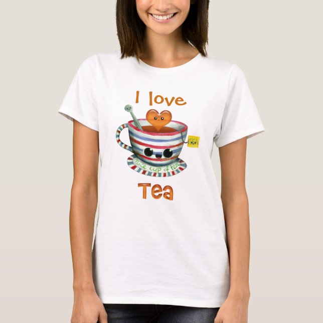 Jag älskar Tea T-shirt (Framsida)