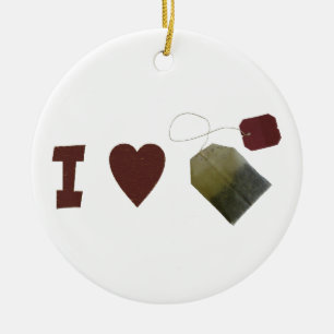 Jag älskar Teaprydnaden Julgransprydnad Keramik