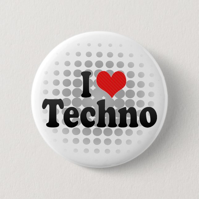 Jag älskar Techno Knapp (Framsida)