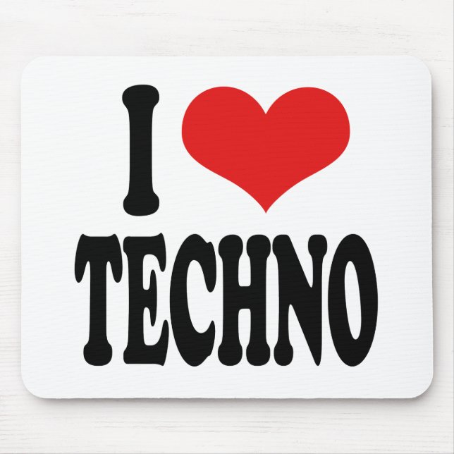 Jag älskar Techno Musmatta (Framsidan)