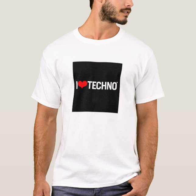 Jag älskar techno tee (Framsida)