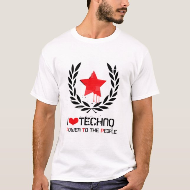Jag älskar techno tee shirt (Framsida)