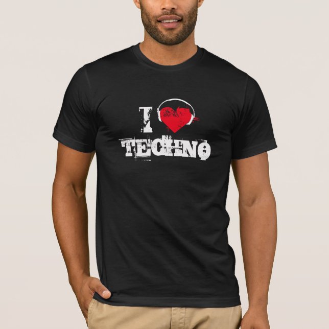 Jag älskar techno tee shirt (Framsida)