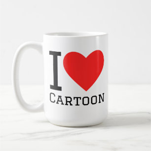 Jag älskar tecknad film kaffemugg