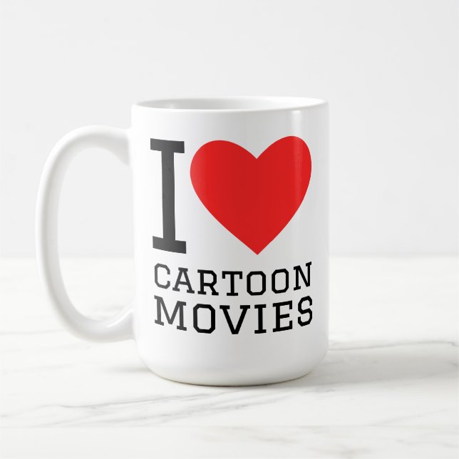 Jag älskar tecknade filmer kaffemugg (Vänster)