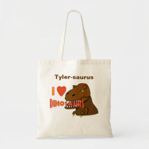 Jag älskar tecknaden Tyrranosaurus Rex för Tygkasse