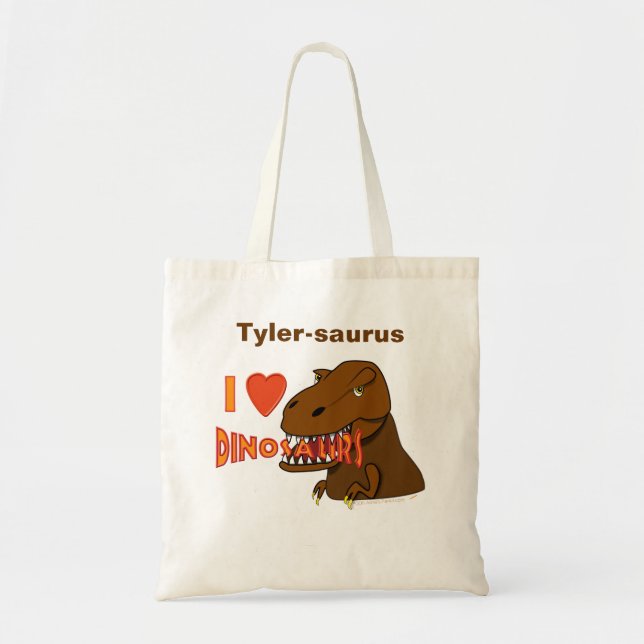 Jag älskar tecknaden Tyrranosaurus Rex för Tygkasse (Framsidan)
