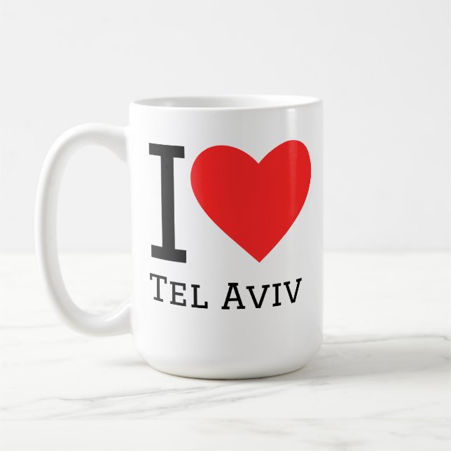 Jag älskar Tel Aviv Kaffemugg (Vänster)