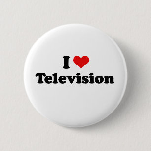 Jag älskar televisiontshirten knapp
