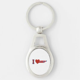 Jag älskar Tennessee Ovalt Silverfärgad Nyckelring