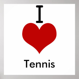 Jag älskar tennis (för hjärta) poster