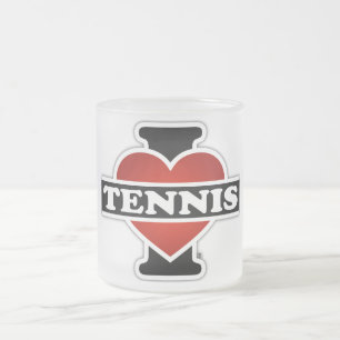 Jag älskar tennis frostad glasmugg