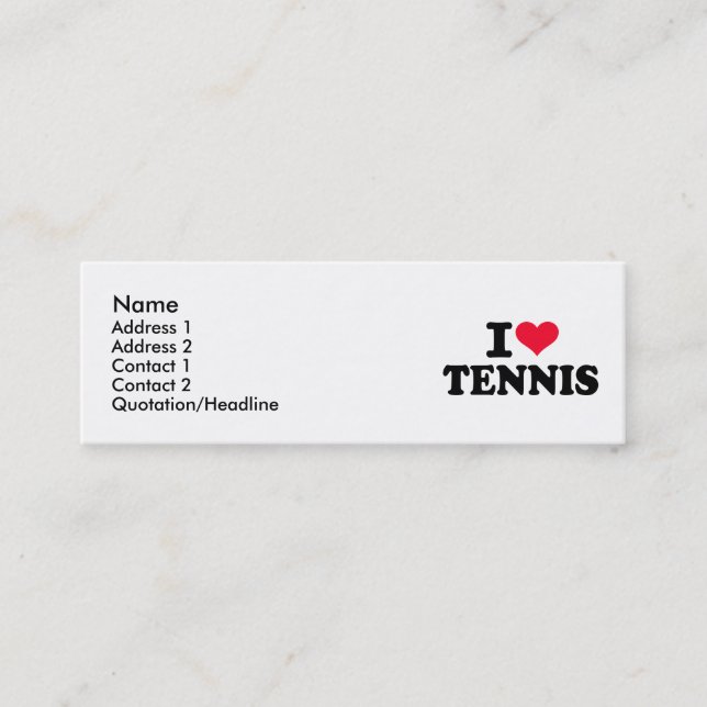 Jag älskar tennis mini visitkort (Framsida)