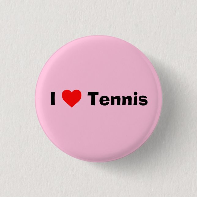 Jag älskar Tennis Pastell Rosa Knapp (Framsida)