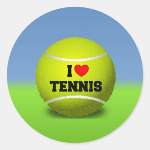 Jag älskar tennis runt klistermärke