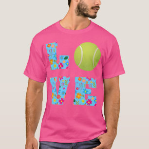 Jag älskar tennis Tennisälskare floral T Shirt