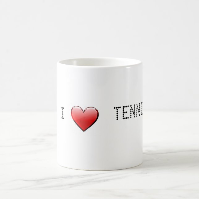 Jag älskar tennismuggen kaffemugg (Center)