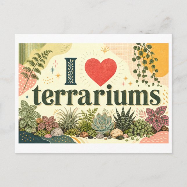 "Jag [älskar] Terrarier" Vykort (Framsida)