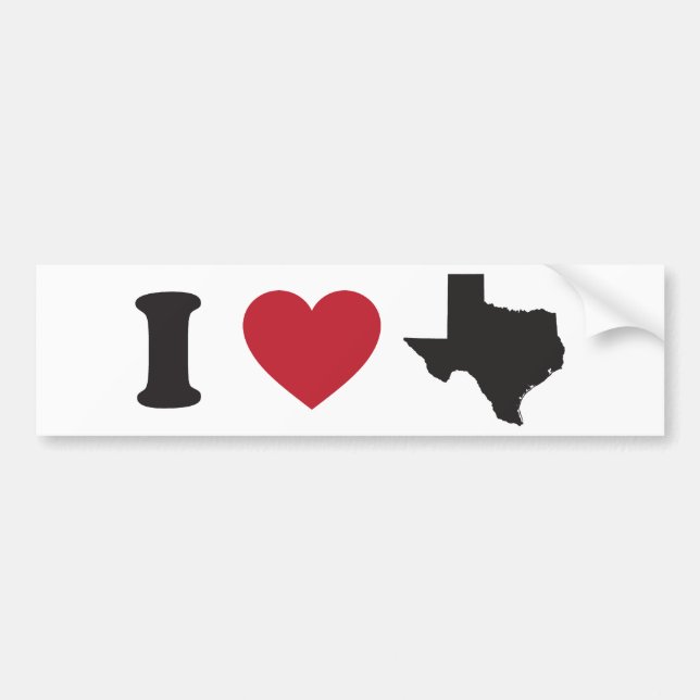 Jag älskar Texas Bildekal (Framsidan)