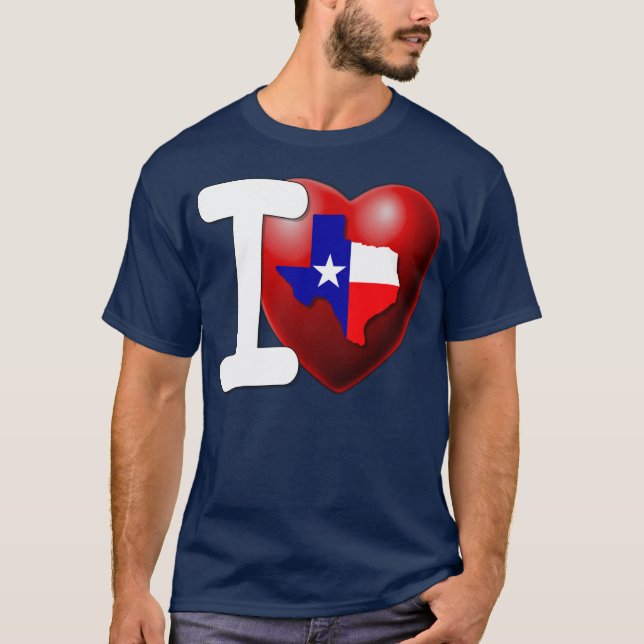 Jag älskar Texas - den statliga Lone stjärnan Tee Shirt (Framsida)