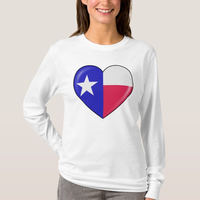Jag älskar Texas - hjärta av den patriotiska Tee Shirt (Framsida)