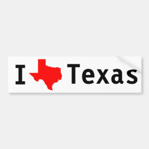 Jag älskar (Texas) Texas Bildekal