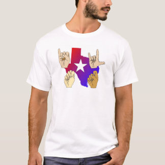 JAG ÄLSKAR TEXAS UNDERTECKNAR SPRÅKT-TRÖJA T SHIRT
