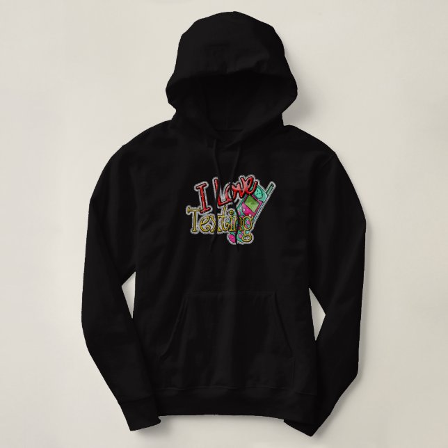 Jag älskar textning Hoodie Tee Shirt (Design framsida)