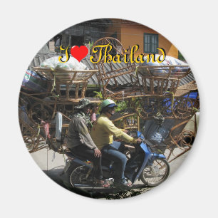 Jag älskar Thailand på rundamagneten Magnet