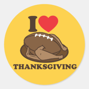 Jag älskar thanksgiving runt klistermärke