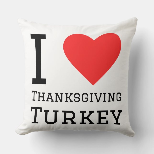 jag älskar thanksgiving-turkey kudde (Framsida)