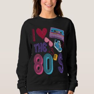 Jag älskar The 80's Retro 80's flick kostym män kv T Shirt