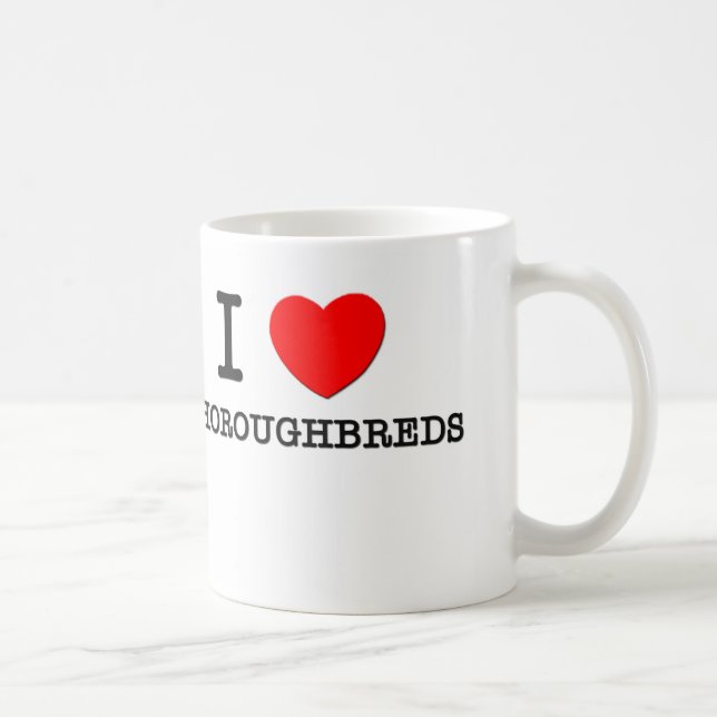 Jag älskar Thoroughbreds (hästar) Kaffemugg (Höger)
