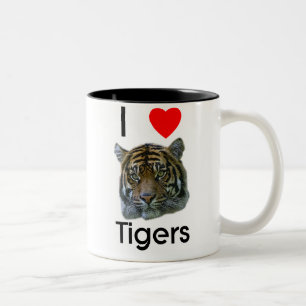Jag älskar tigermuggen Två-Tonad mugg