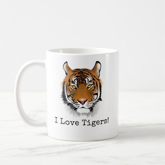 Jag älskar tigrar! kaffemugg (Vänster)