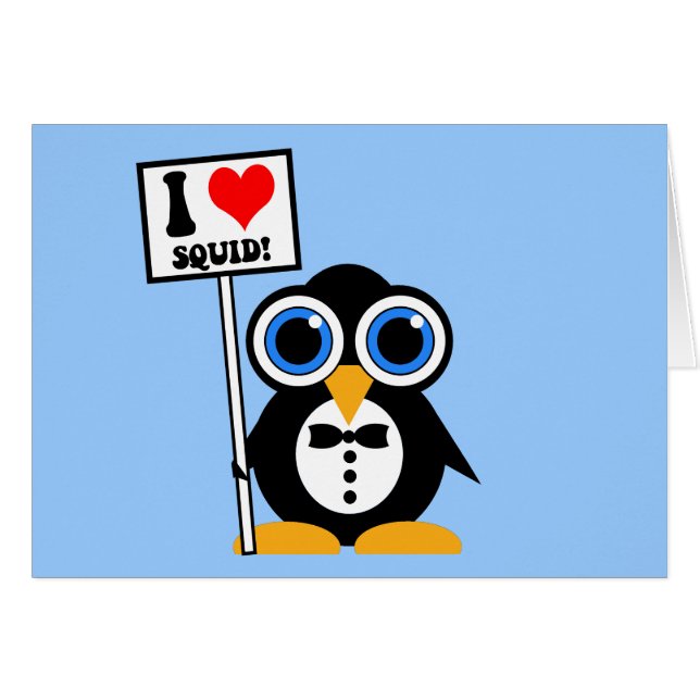 Jag älskar tioarmad bläckfisk hälsningskort (Framsidan Horizontal)