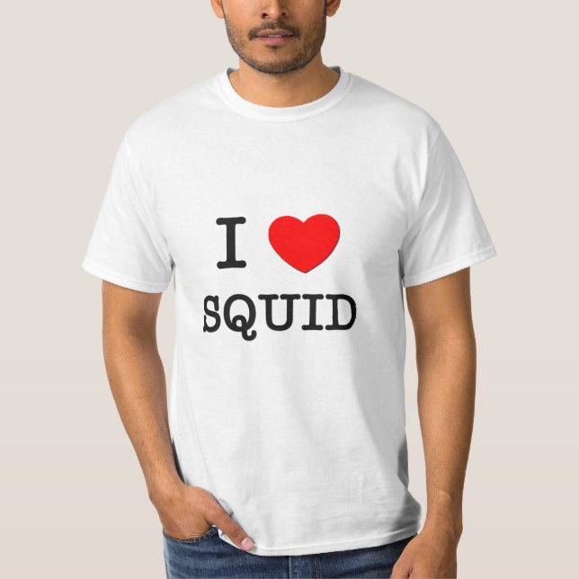 Jag älskar TIOARMAD BLÄCKFISK T Shirt (Framsida)