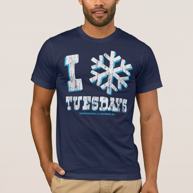 Jag älskar tisdagar (vintage) tee (Framsida)