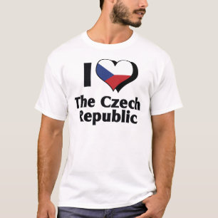 Jag älskar Tjeckiska Republikens flagga Tee
