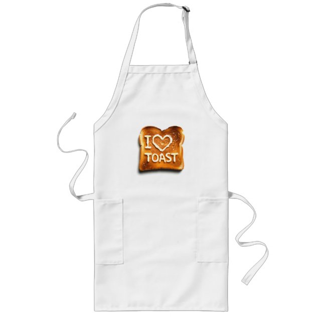 Jag älskar Toast Långt Förkläde (Framsidan)